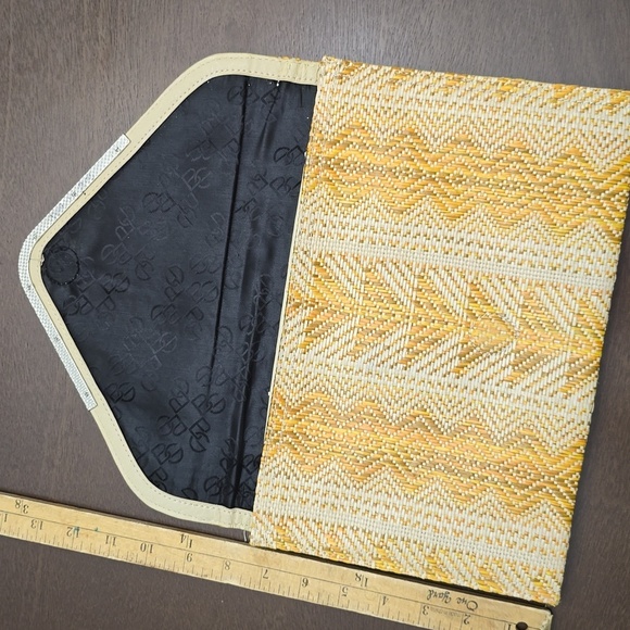 BCBG Gold and Cream Woven Clutch - Picture 2 of 4